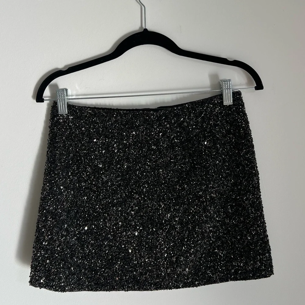 All Saints Black Hand Embellished Mini Skirt - Picture 4 of 6